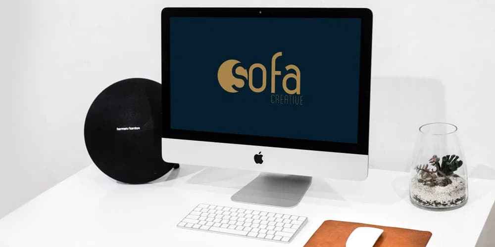 Free Workspace Mockup Design Templates 295 iMac Mockup on White Desk