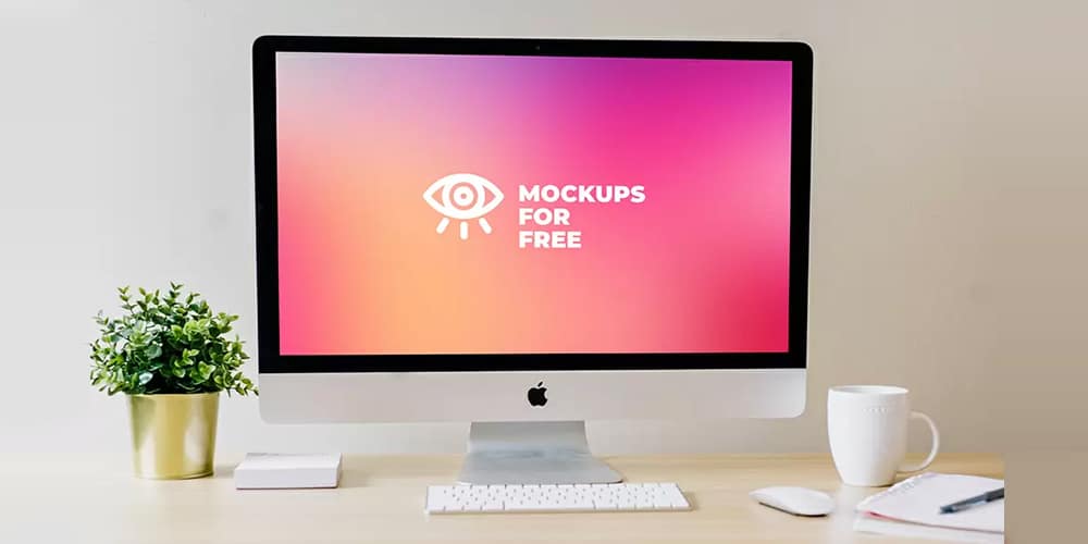 Free Workspace Mockup Design Templates 234 iMac Photo-Based Mockup