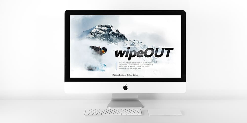 Free Workspace Mockup Design Templates 156 iMac Pro Mockup PSD