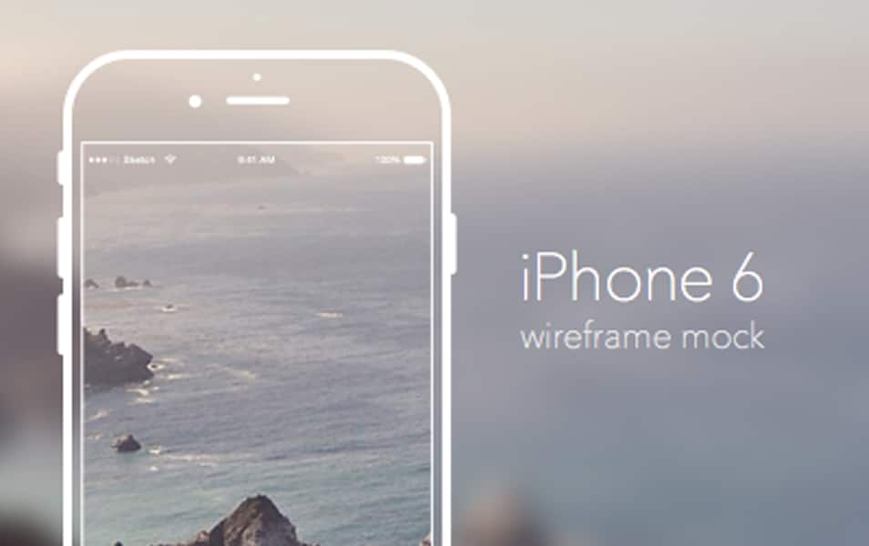 iPhone 6 Mockup Wireframe Sketch