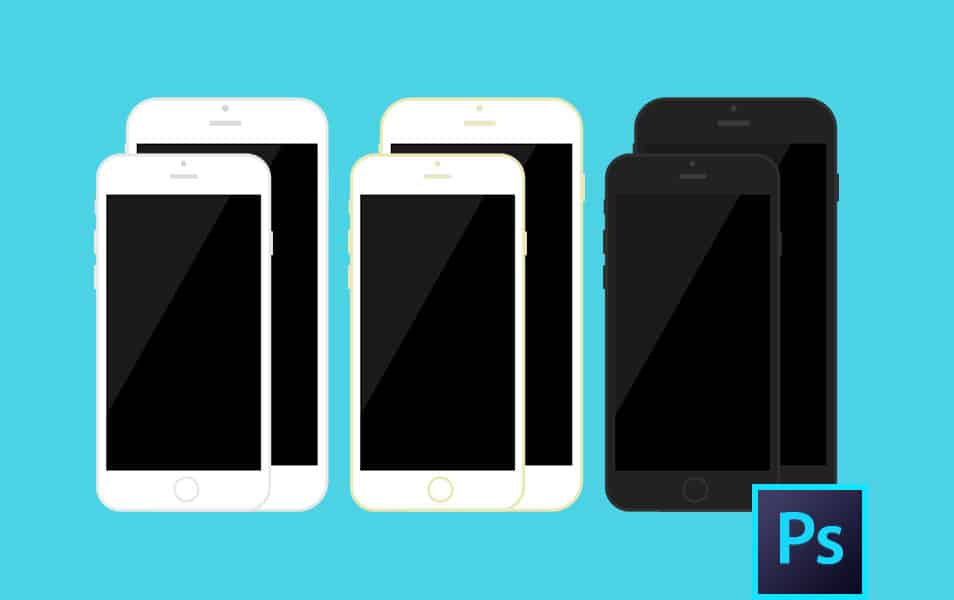 iPhone 6s / iPhone 6 Plus Flat PSD Template