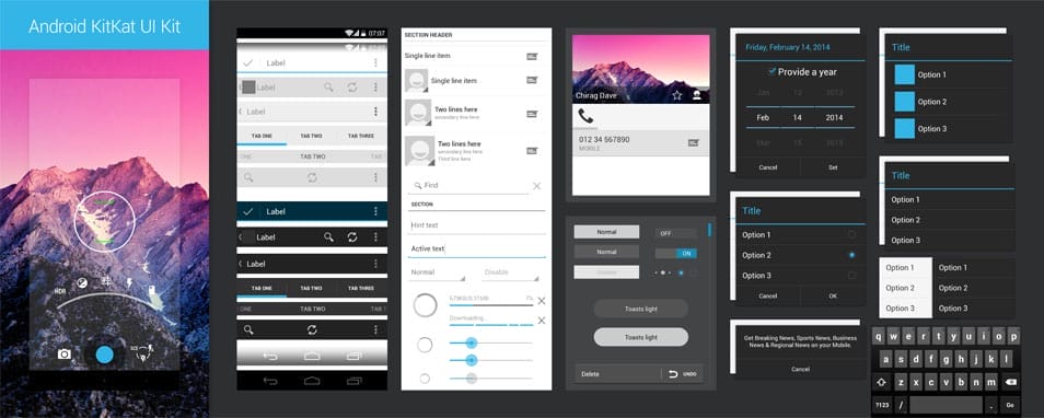 Android 4.4 KitKat UI Kit