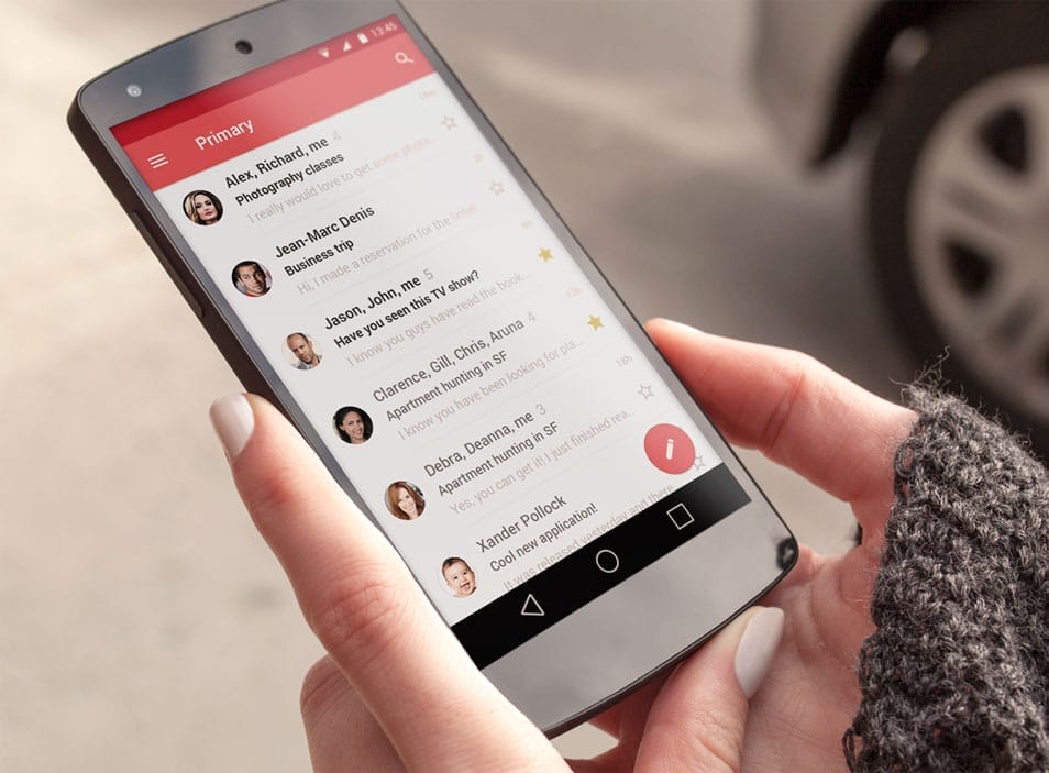 Android L Gmail User Interface