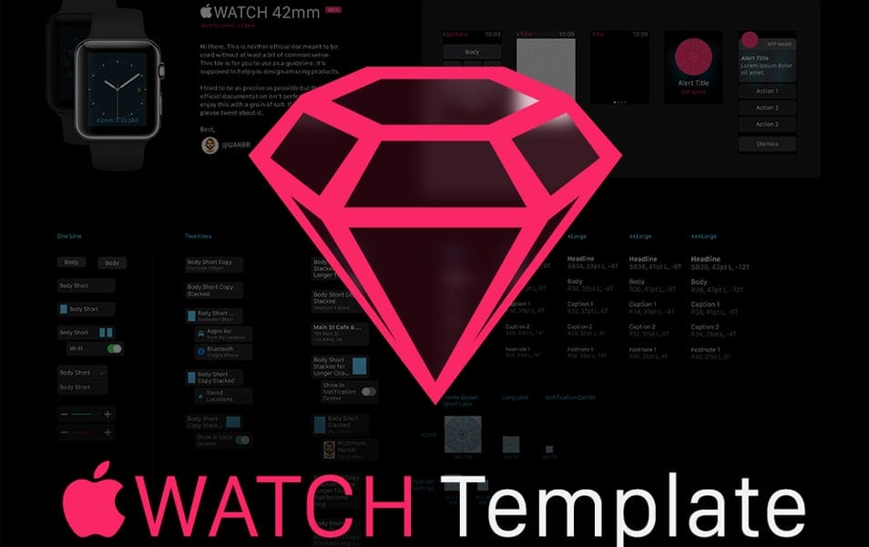 Apple Watch GUI Sketch Template