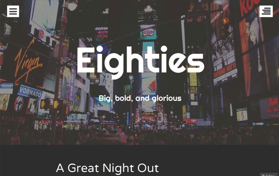 Eighties Free Photography WordPress Theme