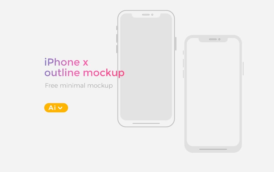 FREE iPhone X Illustrator Wireframe Mockup