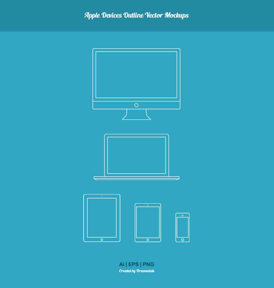 Free Apple Devices Outline Vector Mockups