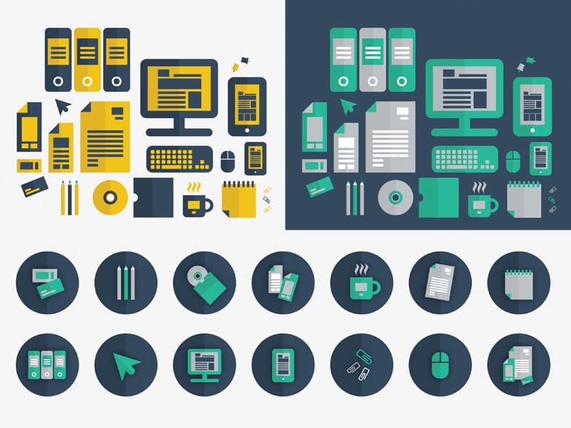 Free Flat Graphic Design Icon Set