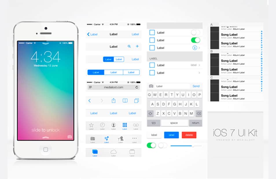 Free iOS 7 UI Kit