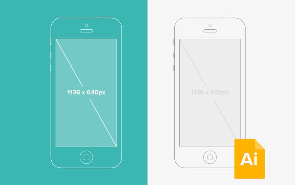 Illustrator iPhone 5 Wireframe Mockup