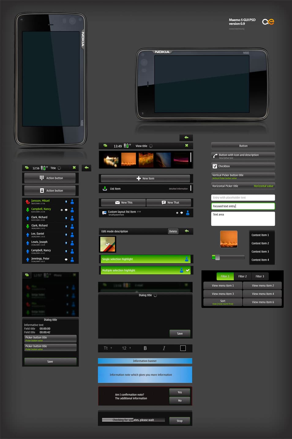 Maemo 5 GUI PSD