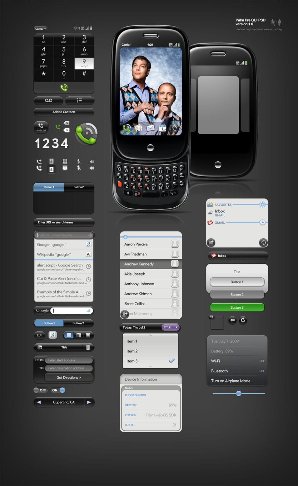 Palm Pre GUI PSD