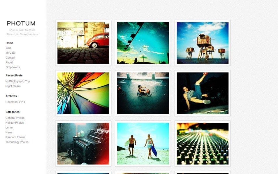 Photum Free Photography WordPress Theme