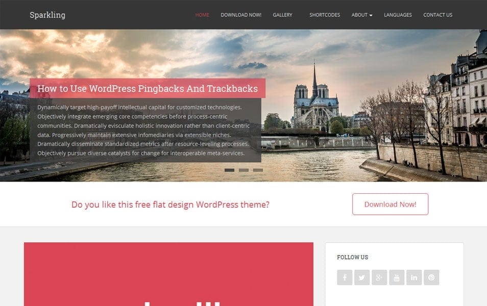 Sparkling Free Photography WordPress Theme