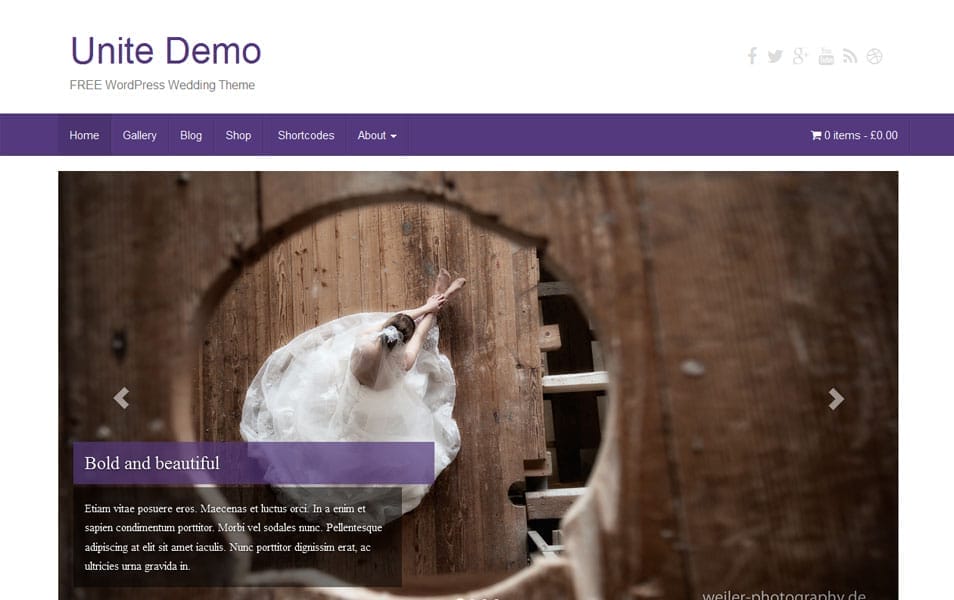 Unite Free Photography WordPress Theme