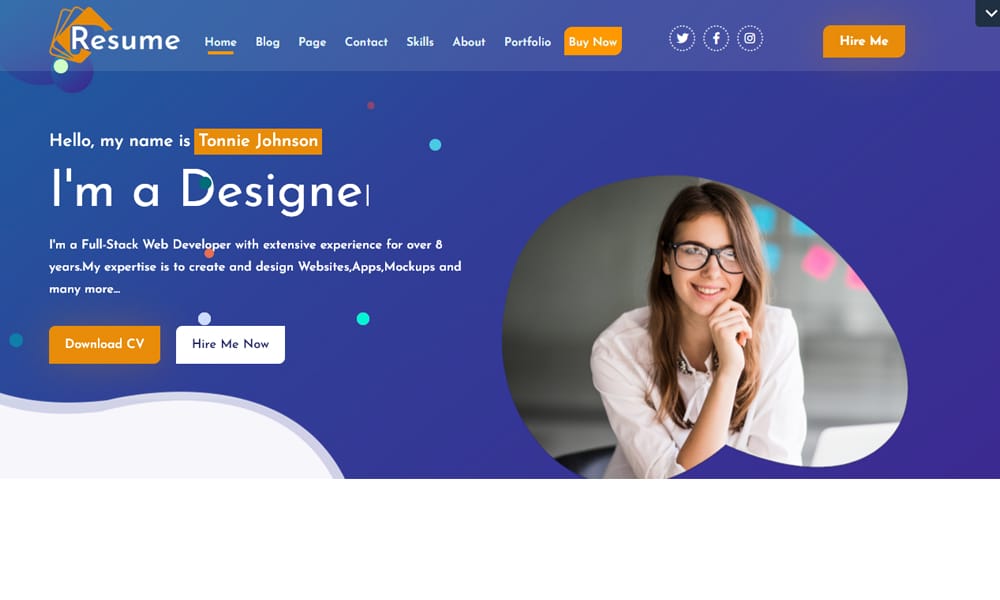 150+ Best Free Wordpress Portfolio Themes 2025 89 Vcard CV Resume