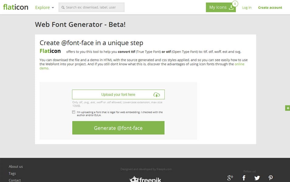 Web Font Generator - flaticon