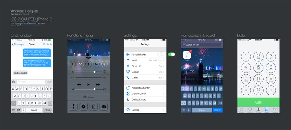 iOS 7 GUI PSD