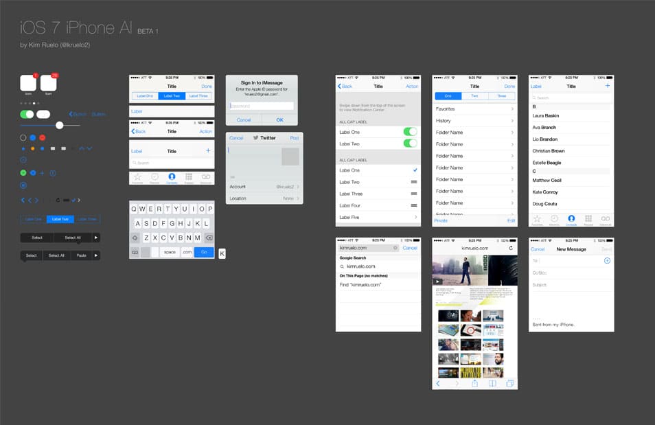 iOS 7 iPhone GUI Kit