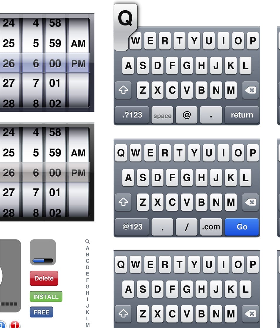 iPhone UI Vector Elements