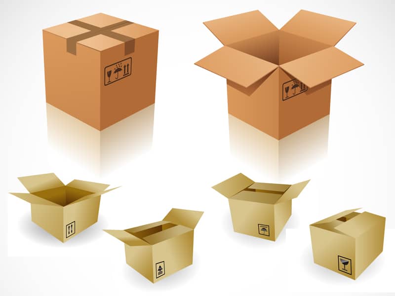 3D Packaging Vector Mockups