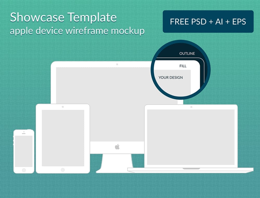 Apple Device Wireframe Mockups