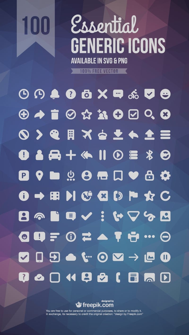 Essential Generic Free Icons (SVG & PNG) 1 Essential Generic Icon Set