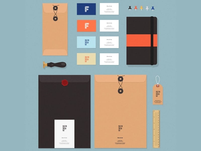 Flat MockUps Stationery Items