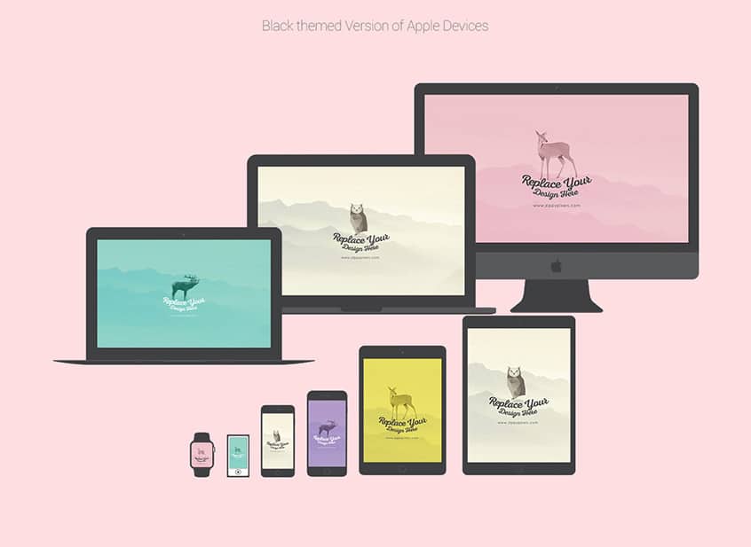 Free Flat Vector Apple Device Mockups