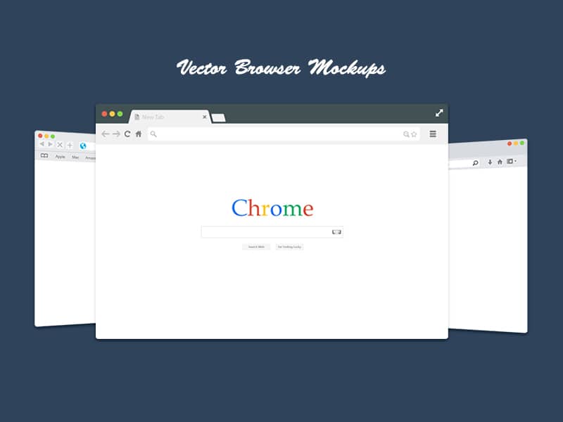 Free Flat Vector Browser Mockups