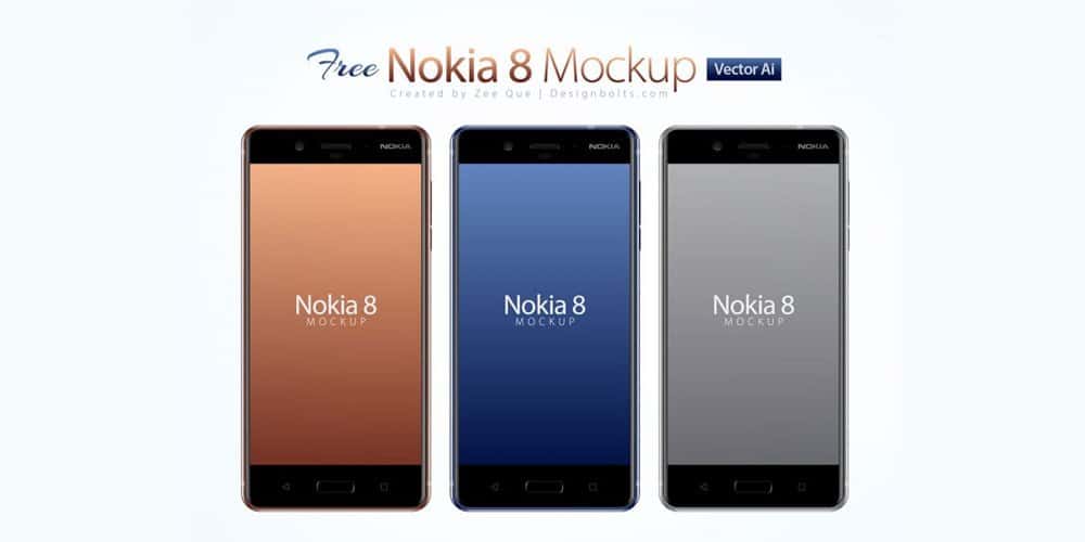 Free Nokia 8 Android Smartphone Mockup