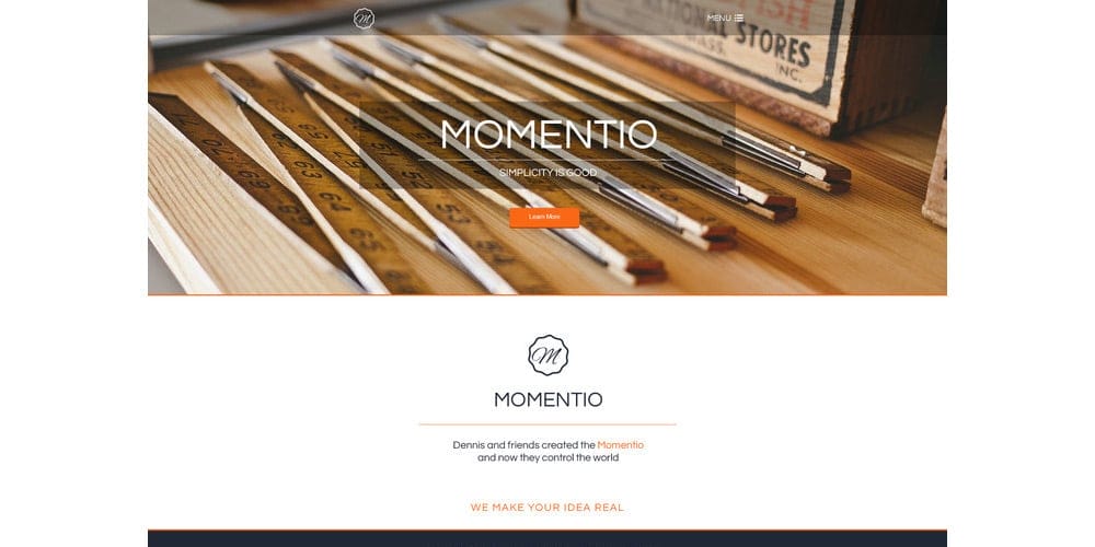 Momentio Single Page Template PSD