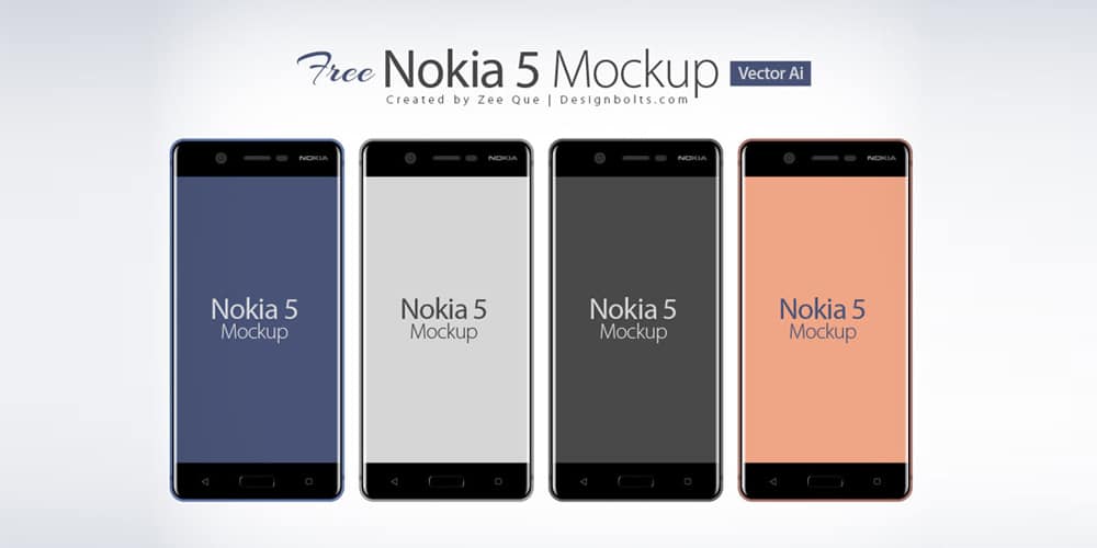 Nokia 5 Android Smartphone Mockup