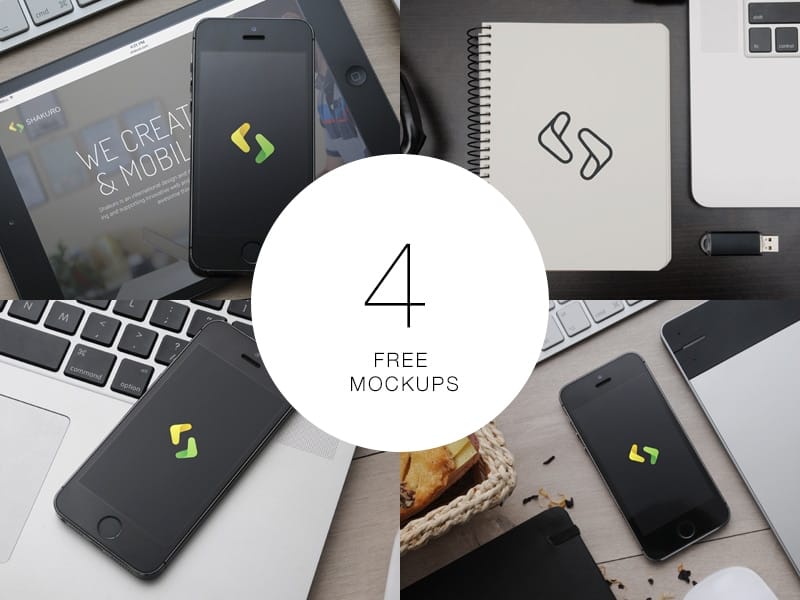 4 Free Mockups PSD