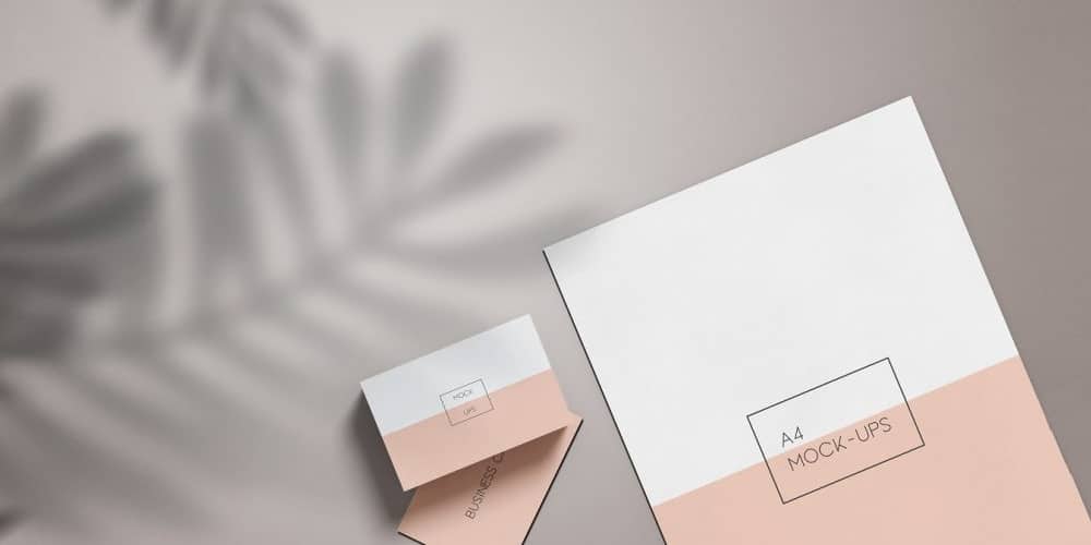 100+ Free Business Card Mockups PSD 1151 A4 Paper and Business Card Mockup