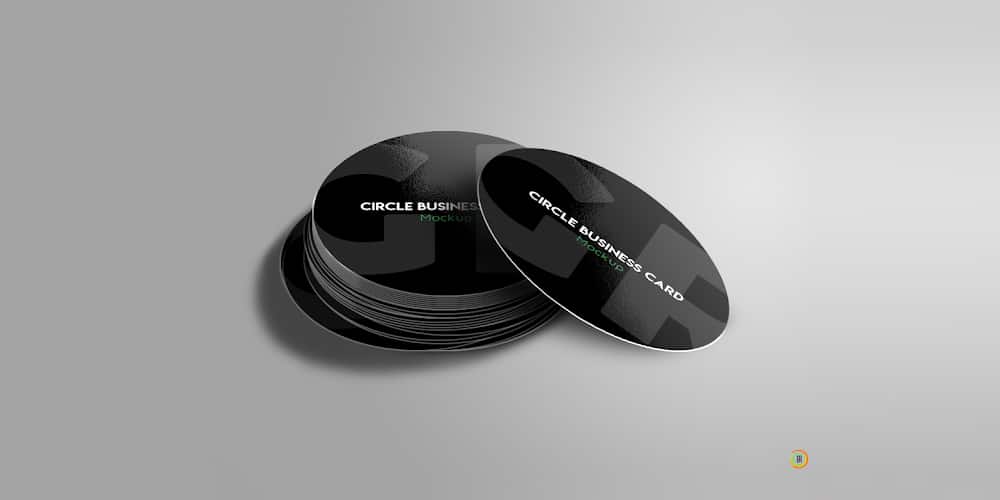 100+ Free Business Card Mockups PSD 843 Black Circle Business Card Mockup