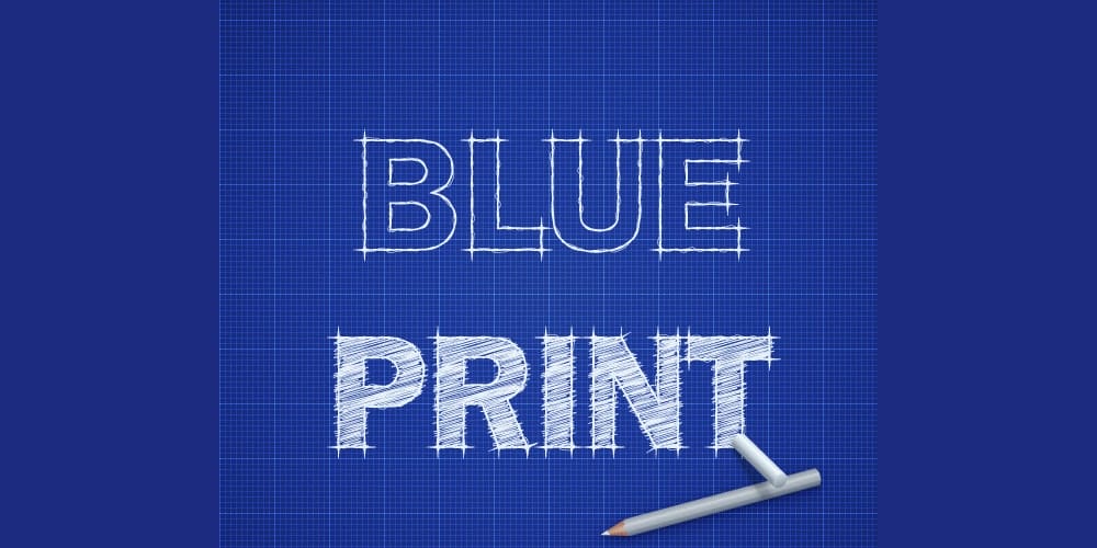 Blueprint Text Effect