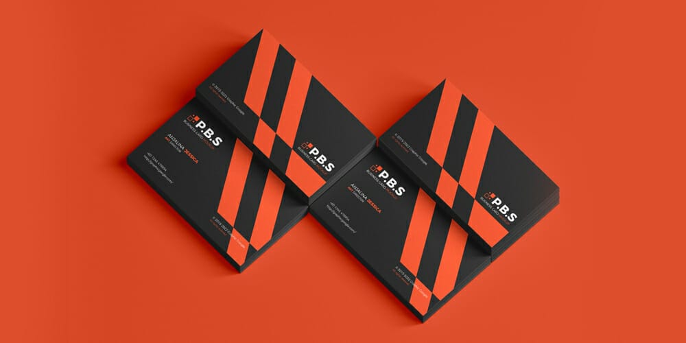 Branding Stack of Business Card Mockup