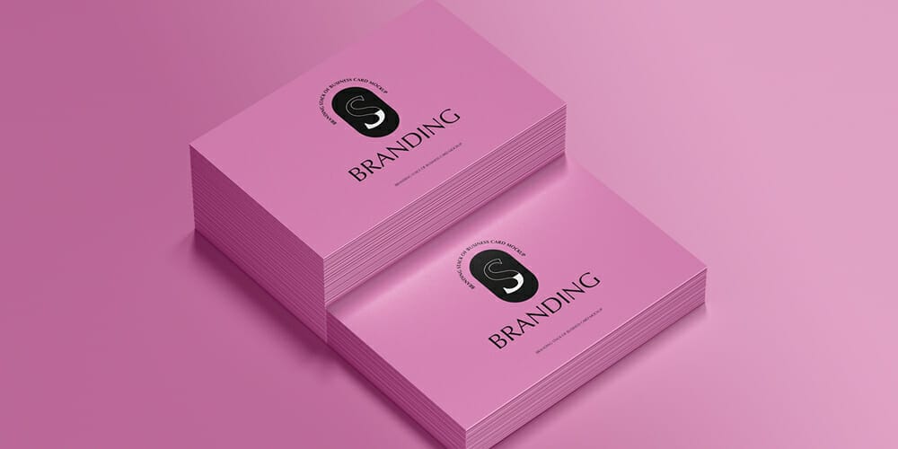 Branding Stack of Business Card Mockup