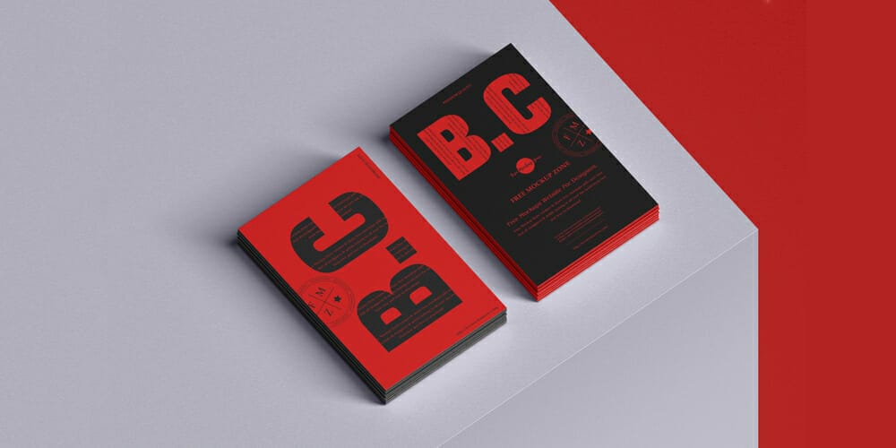 Branding Stack of Business Card Mockup