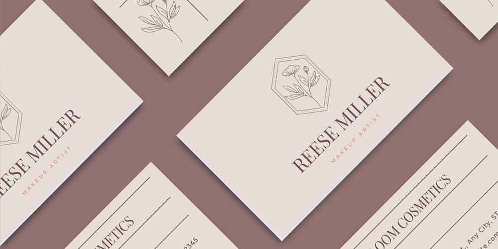 100+ Free Business Card Mockups PSD 773 Business Card Mockup for Makeup Artists