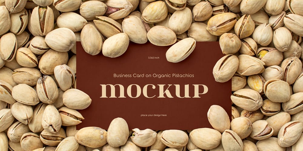 Business Card Mockup on Organic Pistachios