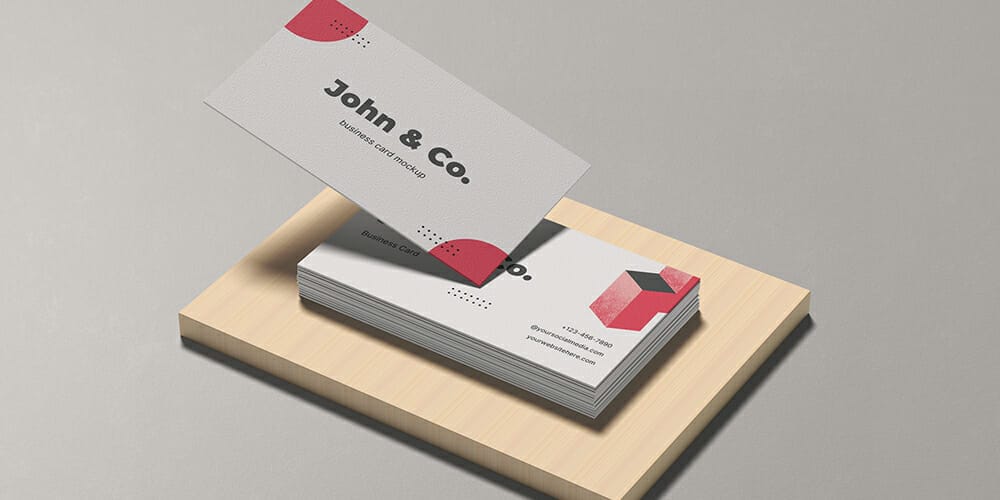 Business Card Mockup with Paper Texture