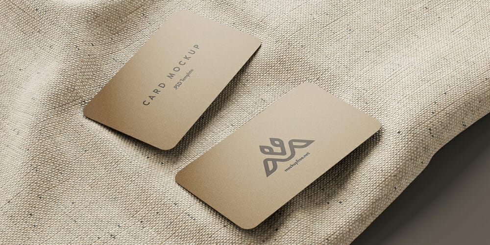 Business Card Mockups on a Burlap Sack