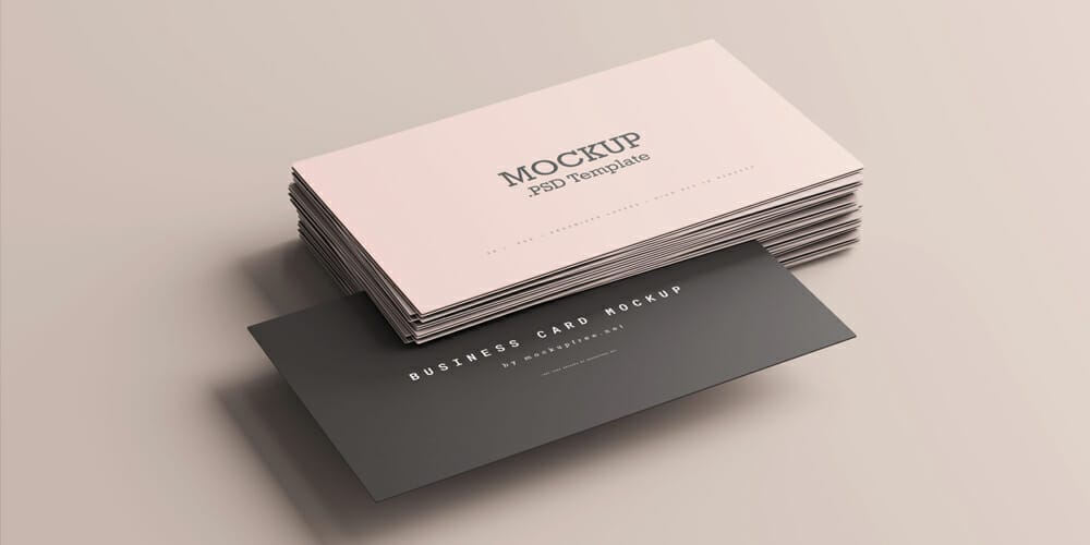 Business Card Stack Mockup