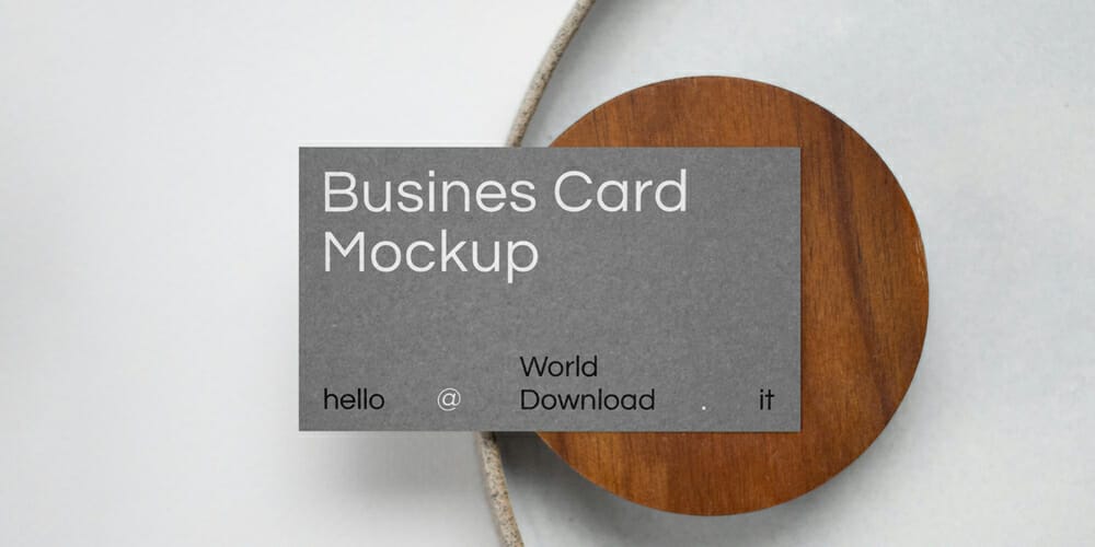 Business Card on Plate Mockup