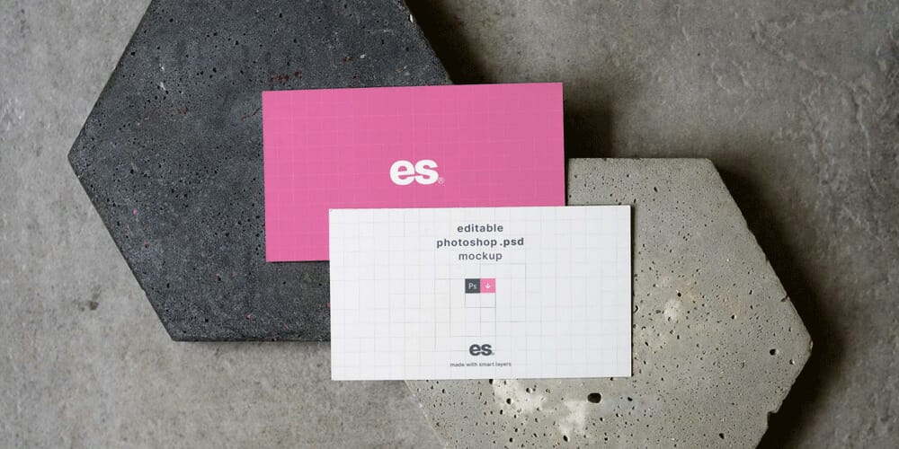 Business Card on Rock Mockup