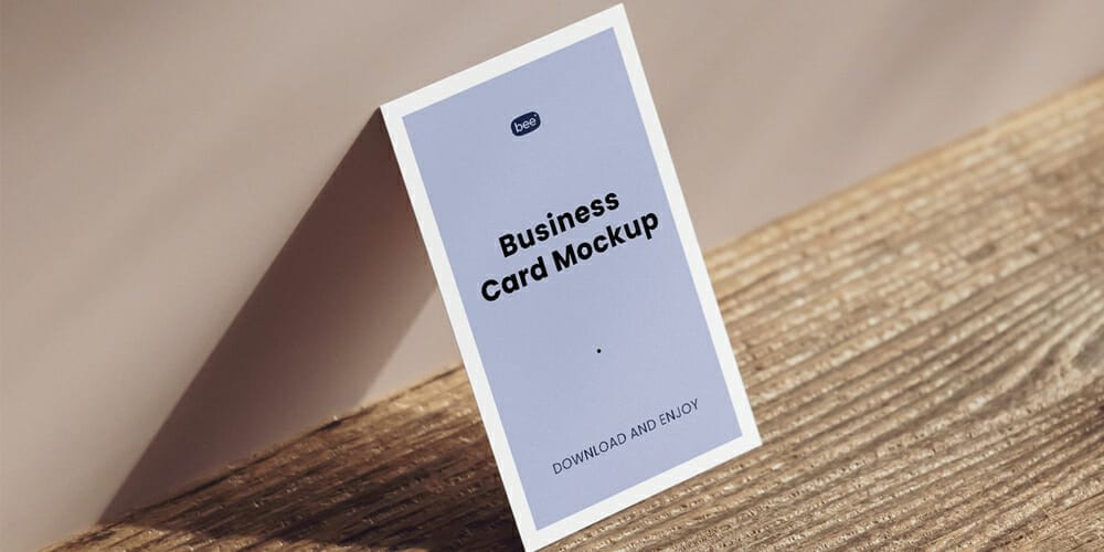 Business Card on Table Mockup