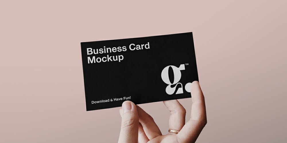 Business Card with Hand Mockup