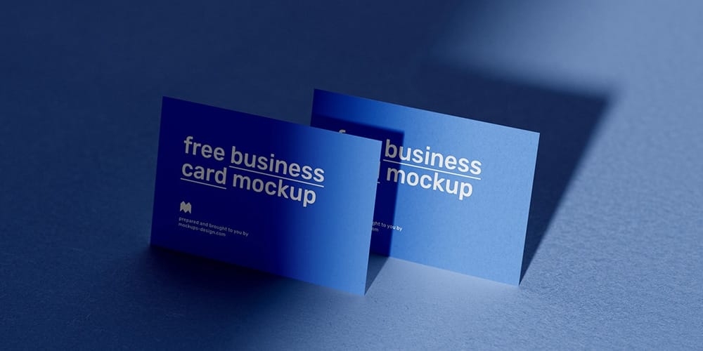 100+ Free Business Card Mockups PSD 901 Business Cards With Light Shadow Mockup